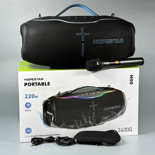 Портативна Bluetooth колонка Hopestar H90 220W з мікрофоном Grey