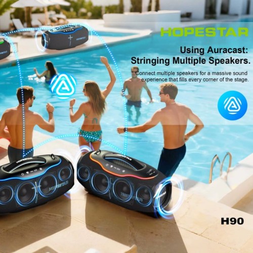 Портативна Bluetooth колонка Hopestar H90 220W з мікрофоном Grey