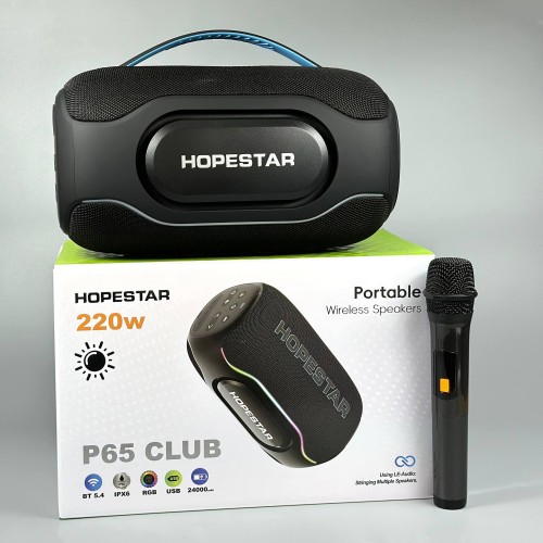 Портативна Bluetooth колонка Hopestar P65 Club 220W з мікрофоном Black