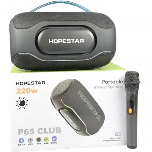 Портативна Bluetooth колонка Hopestar P65 Club 220W з мікрофоном Green