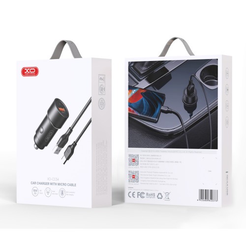 АЗУ XO CC54 QC3.0 Micro (USB, 18W/Cable Micro) Black