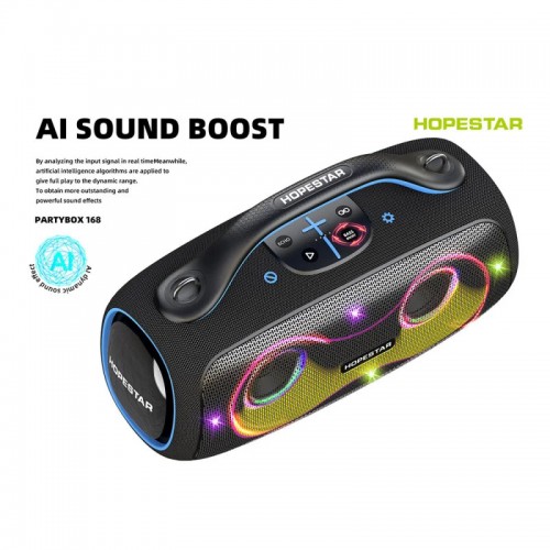 Портативна Bluetooth колонка Hopestar Party Box 168 400W з 2 мікрофонами Blue