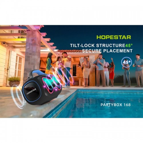 Портативна Bluetooth колонка Hopestar Party Box 168 400W з 2 мікрофонами Blue