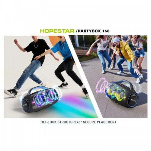 Портативна Bluetooth колонка Hopestar Party Box 168 400W з 2 мікрофонами Blue