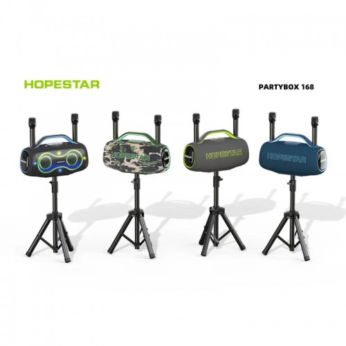 Портативна Bluetooth колонка Hopestar Party Box 168 400W з 2 мікрофонами Blue