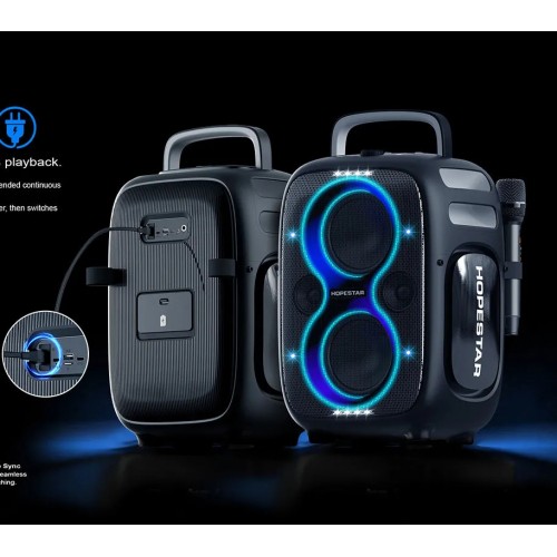 Портативна Bluetooth колонка Hopestar Party One Club 650W з 2 мікрофонами Grey