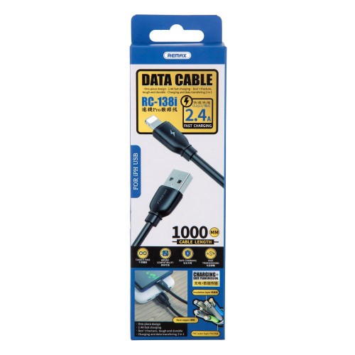 Кабель USB Remax RC-138i Suji Pro Lightning Black