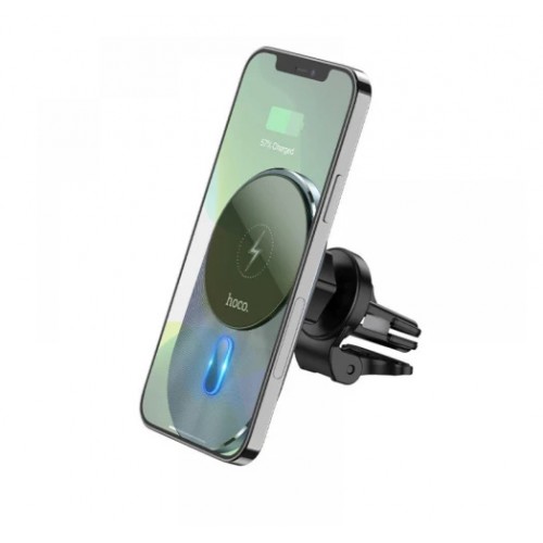 Держатель Hoco CA91 Magnetic Wireless Fast Charging 15W grey