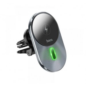 Держатель Hoco CA91 Magnetic Wireless Fast Charging 15W grey