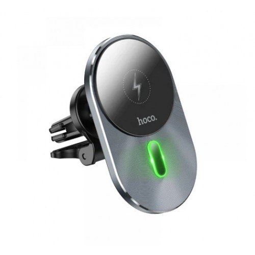 Держатель Hoco CA91 Magnetic Wireless Fast Charging 15W grey