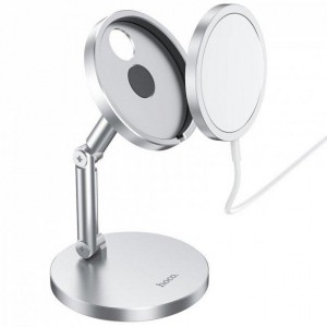 Настольный держатель Hoco PH39 Magnetic Wireless Charger Silver