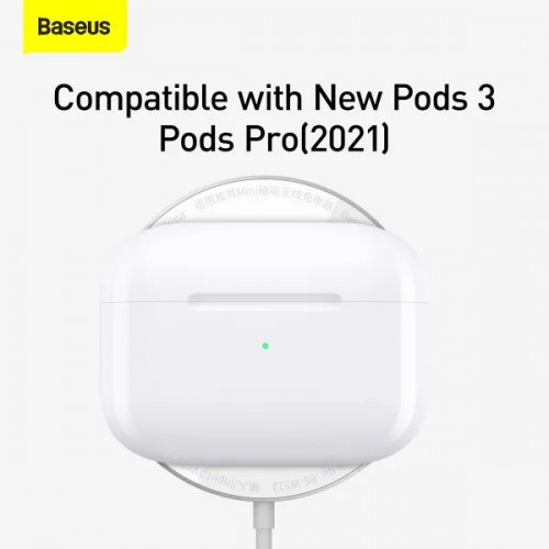 Baseus Wireless Charger Simple Mini Magnetic (iP12) White