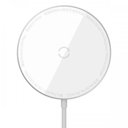 Baseus Wireless Charger Simple Mini Magnetic (iP12) White