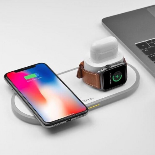 БЗП Hoco CW21 Wisdom 3in1 Wireless Charger white
