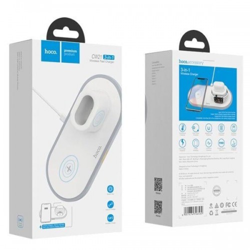 БЗП Hoco CW21 Wisdom 3in1 Wireless Charger white