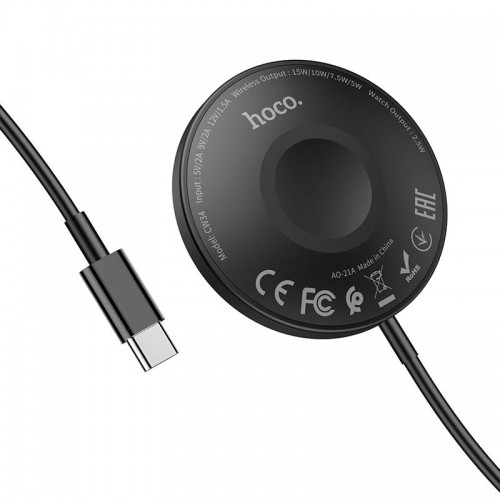 БЗУ Hoco CW34 Soarer 2in1 15W Magnetic Wireless Charger black