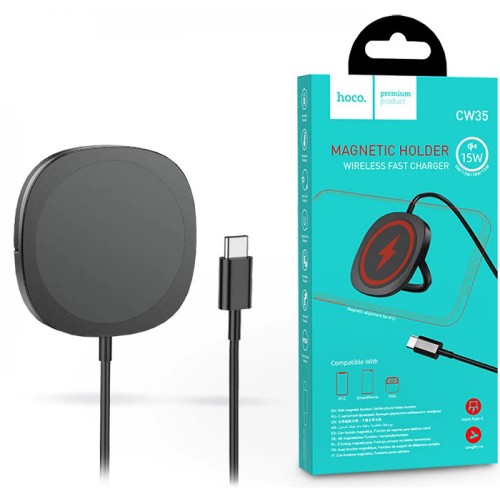БЗП Hoco CW35 Core 15W Magnetic Wireless Charger black
