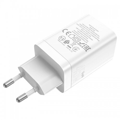 Сетевое зарядное устройство Hoco N23 PD (2xType-C, 45W GaN) white