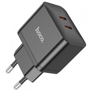 Сетевое зарядное устройство Hoco N29 PD (2xType-C, 35W) black