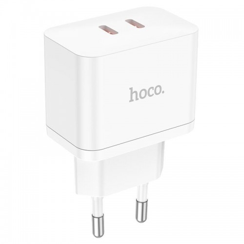 Сетевое зарядное устройство Hoco N29 PD (2xType-C, 35W) white