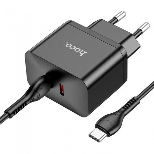 Сетевое зарядное устройство Hoco N29 PD Type-C (2xType-C, 35W/Cable Type-C to Type-C) black