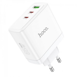 Сетевое зарядное устройство Hoco N30 PD+QC3.0 (USB, 2xType-C, 65W) white
