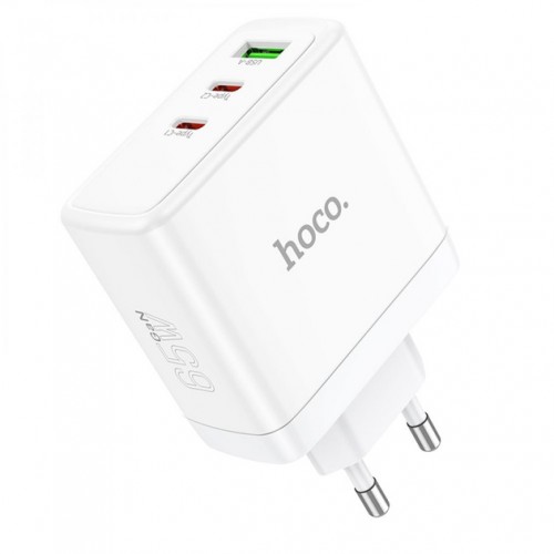 Сетевое зарядное устройство Hoco N30 PD+QC3.0 (USB, 2xType-C, 65W) white
