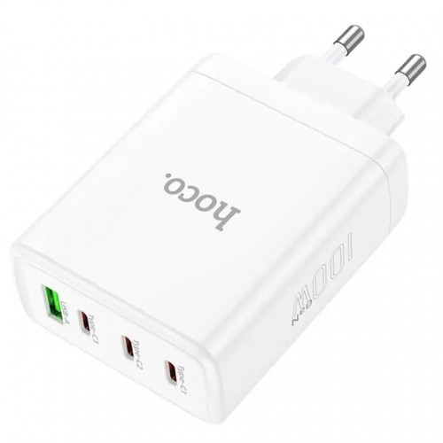 Мережевий зарядний пристрій Hoco N31 PD+QC3.0 (USB, 3xType-C, 100W) white