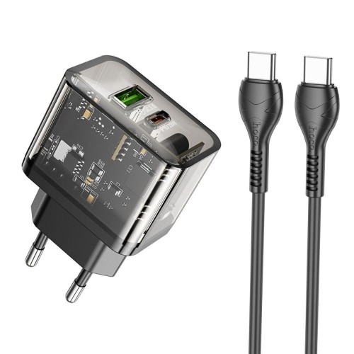 МЗП Hoco N34 PD+QC3.0 Type-C (USB, Type-C, 20W/Cable Type-C to Type-C) Black