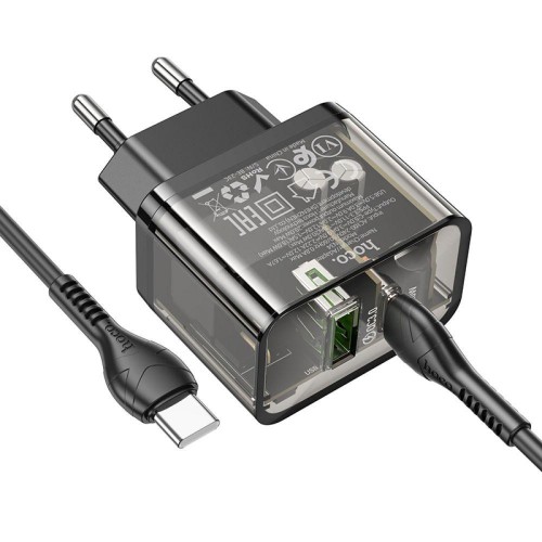 МЗП Hoco N34 PD+QC3.0 Type-C (USB, Type-C, 20W/Cable Type-C to Type-C) Black
