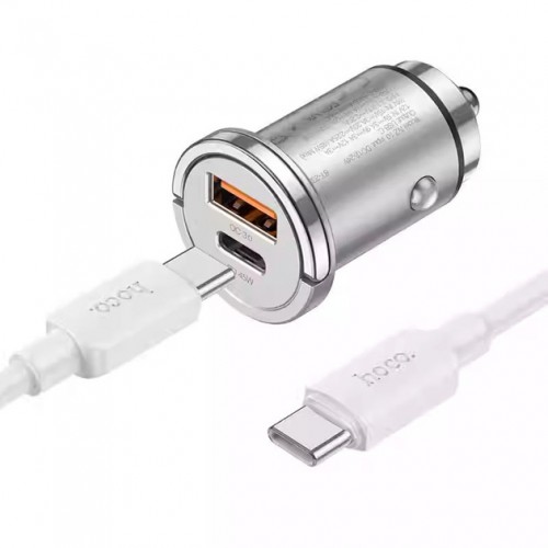АЗУ Hoco NZ10 PD+QC3.0 Type-C (USB, Type-C, 45W/Cable Type-C to Type-C) Silver