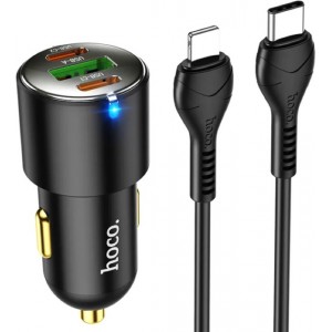 АЗУ Hoco NZ6 PD+QC3.0 Lightning (USB, 2xType-C, 45W/Cable Type-C to Lightning) black