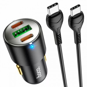 АЗУ Hoco NZ6 PD+QC3.0 Type-C (USB, 2xType-C, 45W/Cable Type-C to Type-C) black