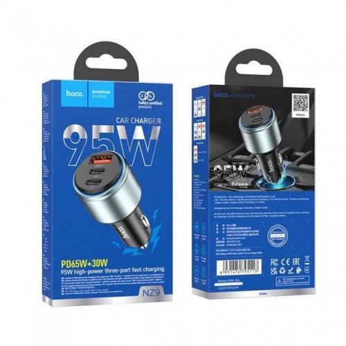 АЗУ Hoco NZ9 PD+QC3.0 (USB, 2xType-C, 95W) black