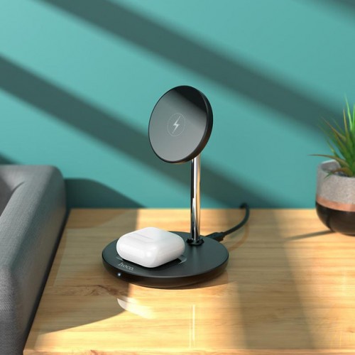БЗП Hoco S23 2in1 Magnetic Wireless Charger Holder 15W black