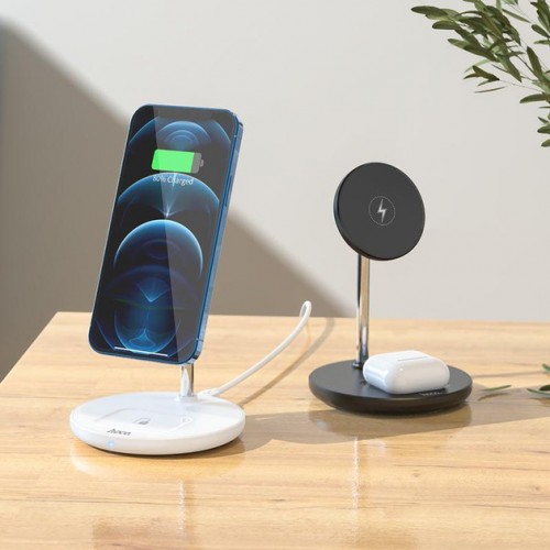 БЗП Hoco S23 2in1 Magnetic Wireless Charger Holder 15W black