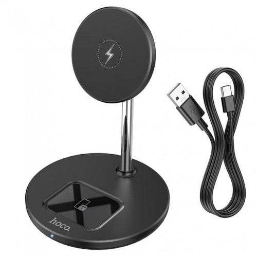 БЗП Hoco S23 2in1 Magnetic Wireless Charger Holder 15W black