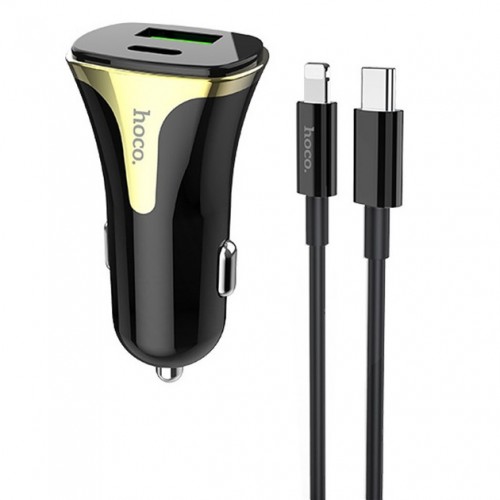 АЗУ Hoco Z31A PD+QC3.0 Lightning (USB 3A, 18W/Cable Type-C to Lightning) black