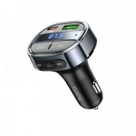 Автомобільний FM-модулятор Hoco E70 PD+QC3.0 (2xUSB, Type-C, 30W) grey
