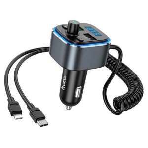 FM-трансмиттер Hoco E74 Bluetooth FM Launcher QC3.0 grey