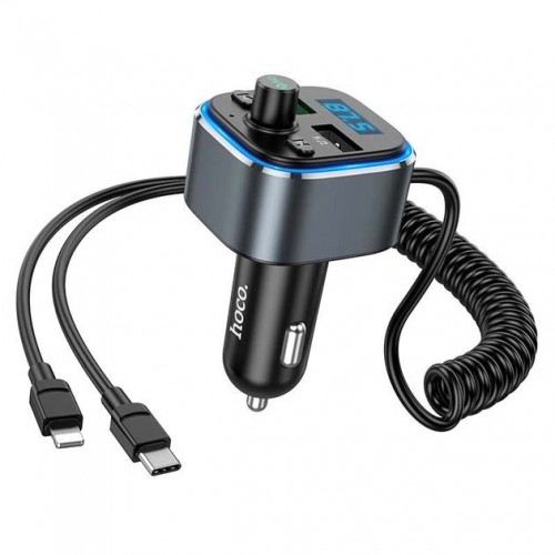 FM-трансмиттер Hoco E74 Bluetooth FM Launcher QC3.0 grey