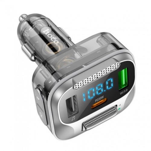 FM-трансмиттер Hoco E75 PD+QC3.0 (АЗУ 2xUSB, Type-C, 30W)