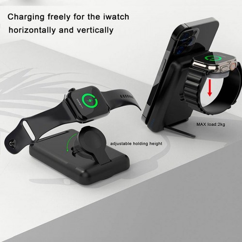 УМБ 2in1 Foldable Magnetic Wireless Charger with 5000mAh power bank D8 |Phone, Apple Watch|