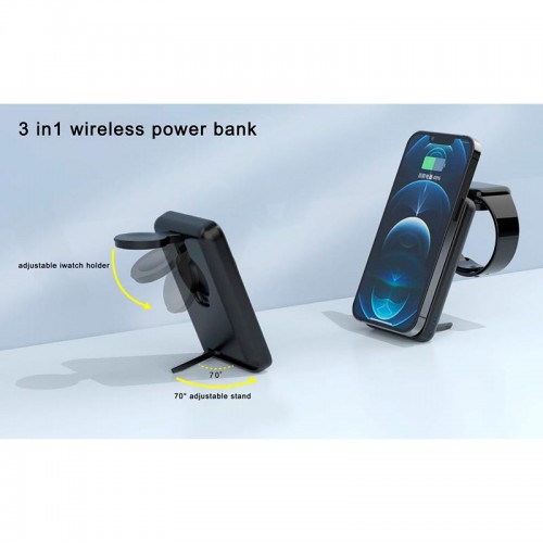 УМБ 2in1 Foldable Magnetic Wireless Charger with 5000mAh power bank D8 |Phone, Apple Watch|