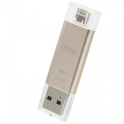 Флешка USB / lightning MFI Hoco UD2 32GB gold