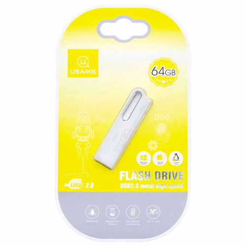 Флешка USAMS USB Flash Disk Aluminum Alloy High Speed 64GB US-ZB099 silver
