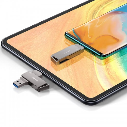 Флешка USAMS Type-C OTG USB3.0 Rotatable High Speed Flash Drive 32GB US-ZB199 grey