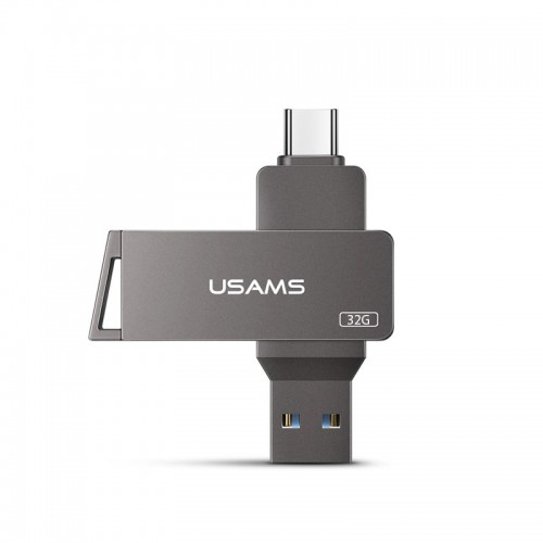 Флешка USAMS Type-C OTG USB3.0 Rotatable High Speed Flash Drive 32GB US-ZB199 grey