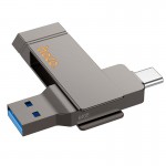 Флешка 64GB Hoco Clever UD15 USB3.2 Type-C exFAT/FAT32 Metal Grey