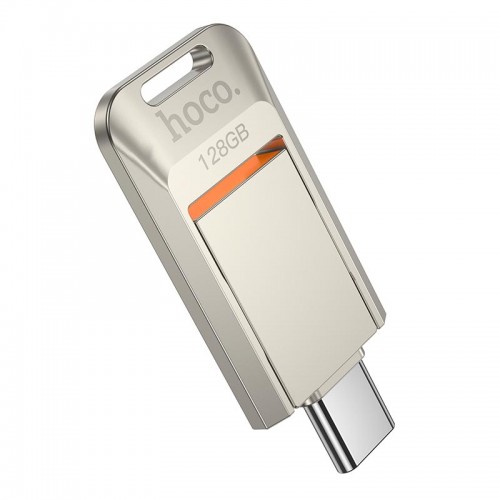 HOCO Smart USB3.0 Type-C rotating USB flash drive (128GB) UD17 |exFAT| silver